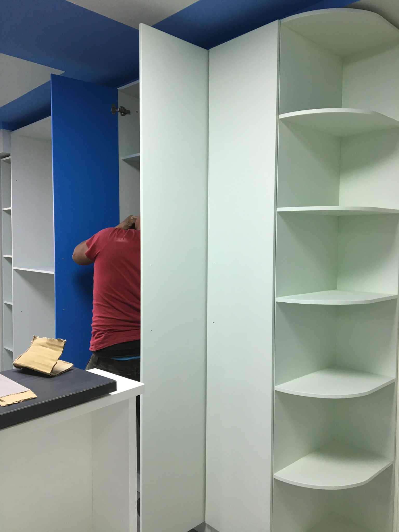 Corner Storage and Open Shelving